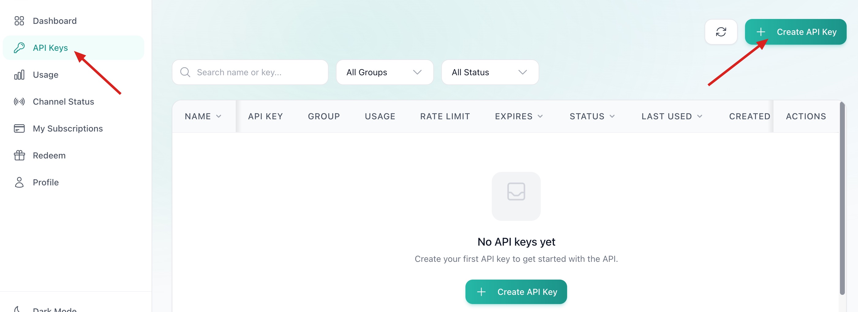 Create API Key